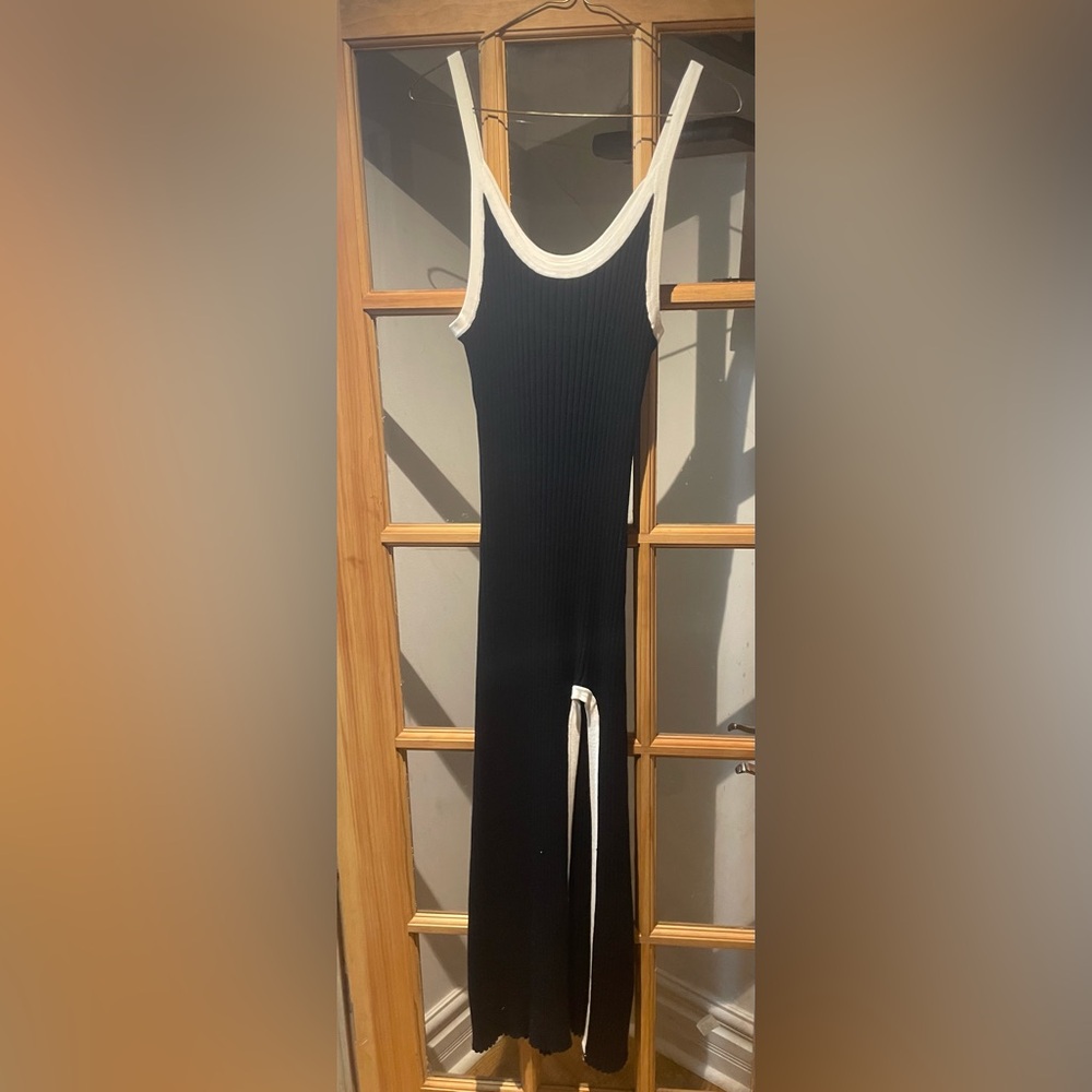 Elegant Black and White Maxi Dress
